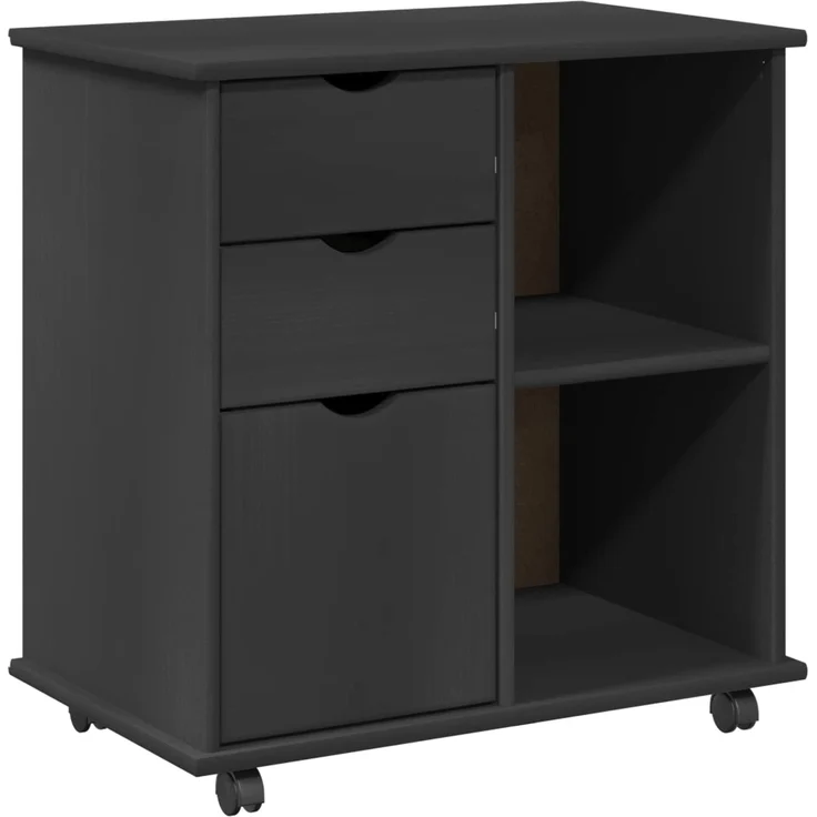 vidaXL Rollschrank MOSS 63,5 x 39 x 65,5 cm Massivholz Kiefer Grau 42028382 – Bild 2