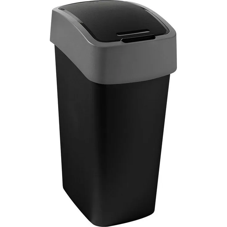 Curver Mülleimer, Flip Bin 50L Abfallbehälter für Recycling