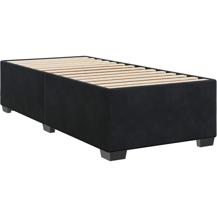 vidaXL Boxspringbett mit Matratze Schwarz 90 x 200 cm Samt 3450640 – Bild 5