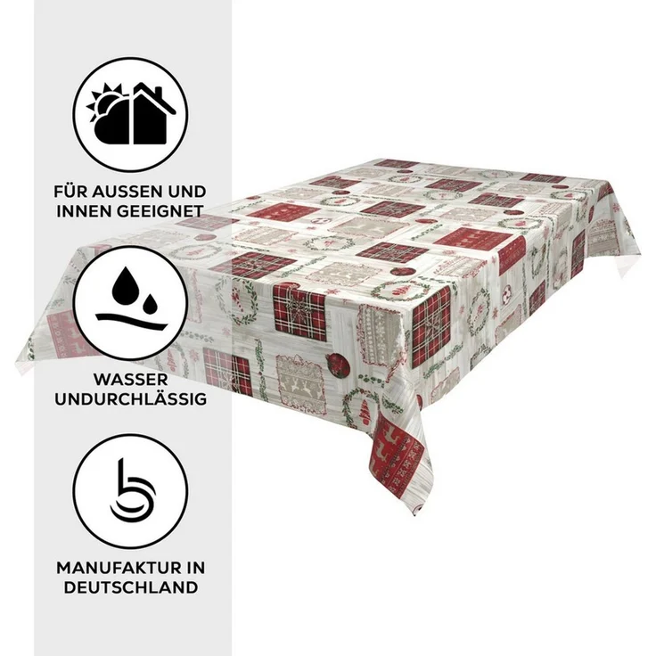Beautex Tischdecke Weihnachten Wachstuch, Wachstuchtischdecke (1-tlg) – Bild 4