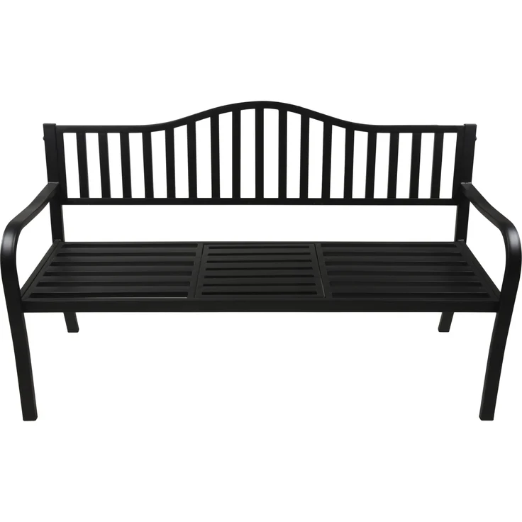 Gartenbank SOREN hochklappbarer Tisch - 150cm Breit, Stahl, Anthrazit, 60 x 150 x 89 cm | Terrassenbank Wetterfest Sitzbank Outdoor Bank – Bild 2