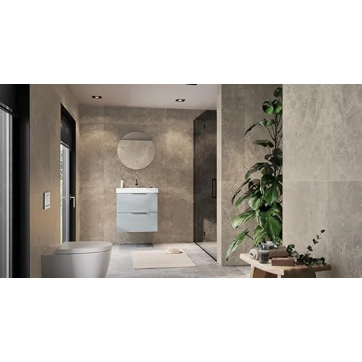 Germania Waschtisch inkl. Becken 9086-587 GW-Vasio, in Graphit/Silbergrau, mit Waschbecken in Dekor weiß, 61 x 65 x 46 cm (BxHxT) – Bild 3