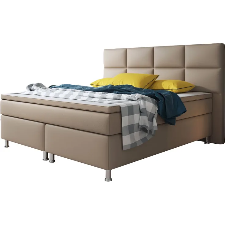 Boxspringbett Miami 180x200 cm Kunstleder Muddy