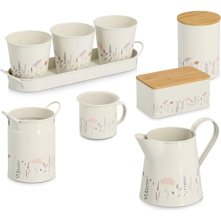ZELLER 19400 Tasse 320 ml FLOWERS Metall, weiß/Dekor – Bild 2