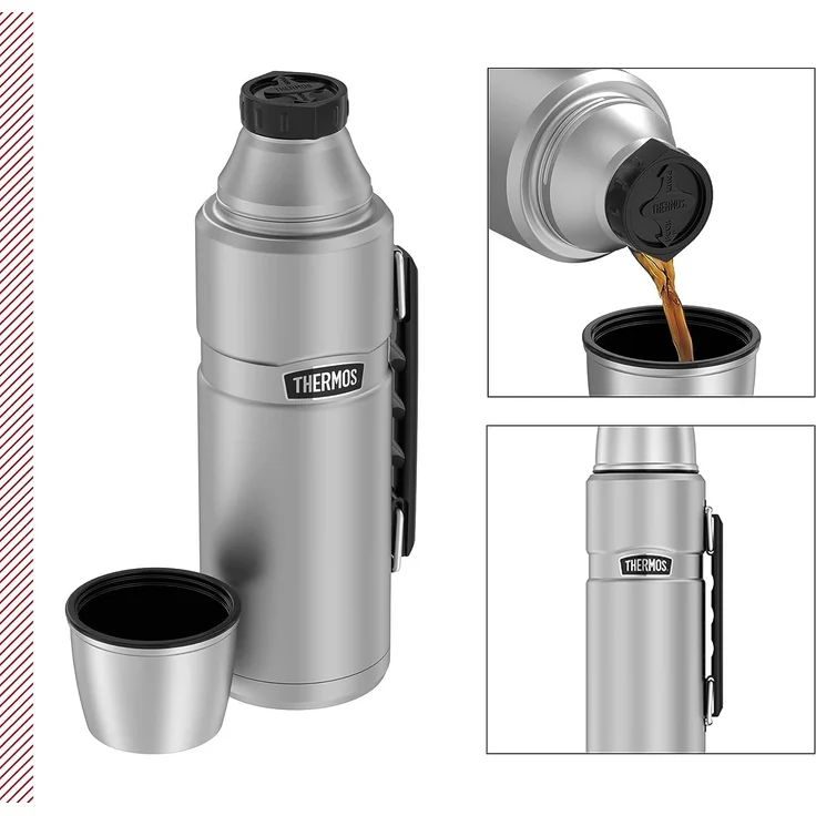 Thermos Isolierflasche 'King', 1, 2 L, edelstahl – Bild 2
