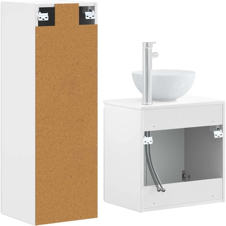 vidaXL Badezimmerschrank-Set 2 stk. Weiß 33 x 34,5 x 100 cm 3406113 – Bild 5