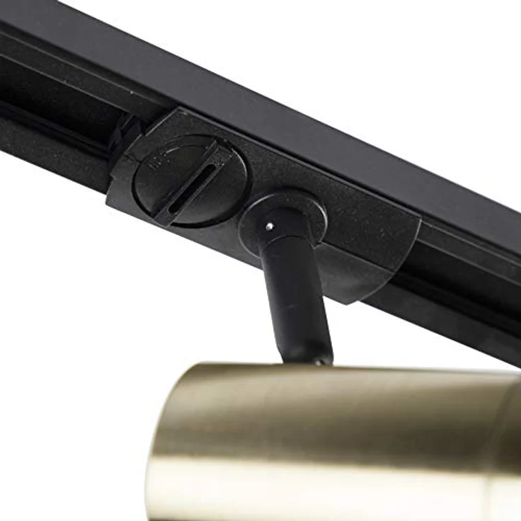 QAZQA Modernes Schienensystem Komplettset, 5-flammiger Deckenspot in Schwarz mit Gold, dimmbar, GU10 Fassung, für Wohnzimmer und Schlafzimmer, Aluminium – Bild 4