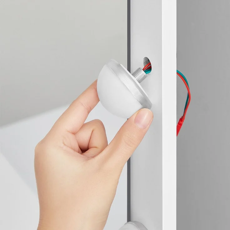 Vasagle Schminktisch mit 9 LED-Glühbirnen und Spiegel, Holz weiß, 140 x 80 x 40 cm – Bild 8