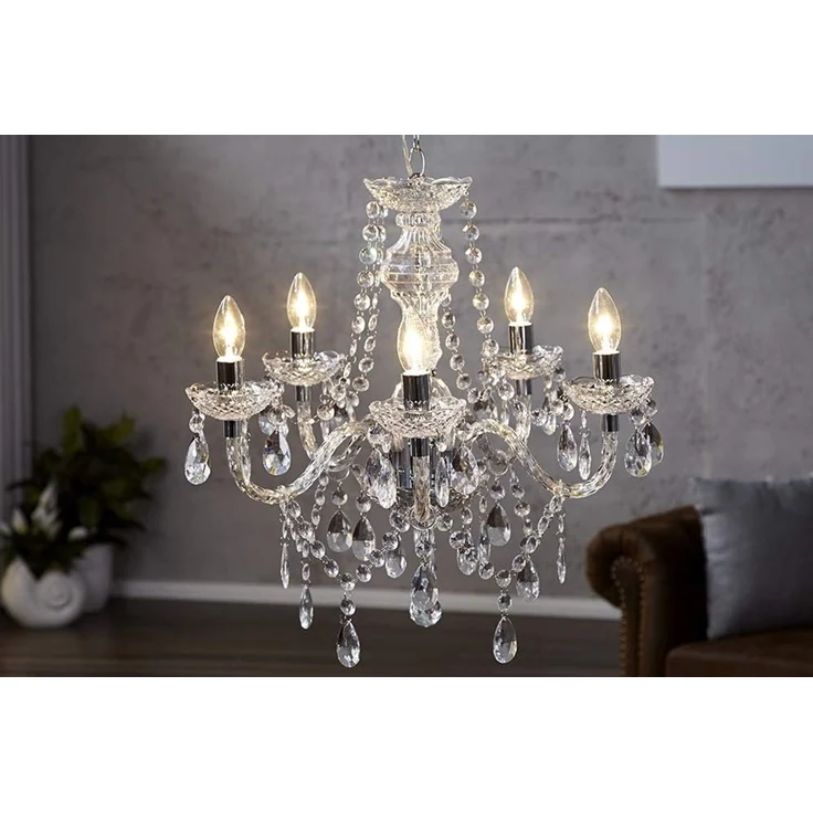 riess-ambiente Kronleuchter CRYSTAL 55cm klar, ohne Leuchtmittel, Hängelampe · Wohnzimmer · Acryl · Schlafzimmer · Barock Design – Bild 2