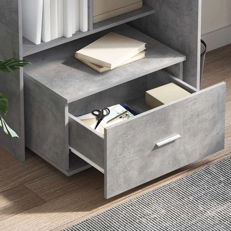 vidaXL Schubladenschrank Mit Rad Beton Grau 55 x 45 x 31 cm 869309 – Bild 4