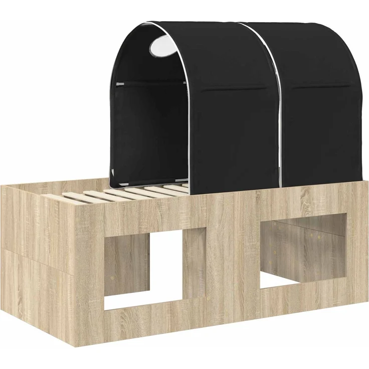vidaXL Bett mit Tunnel 3 Stk. Artisian Eiche und Schwarz Holzwerkstoff 3423520 – Bild 8