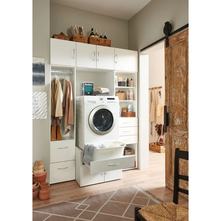 Waschmaschinenunterschrank >MRK Multiraumkonzept< in WEISS - 70x52x68cm (BxHxT) – Bild 4