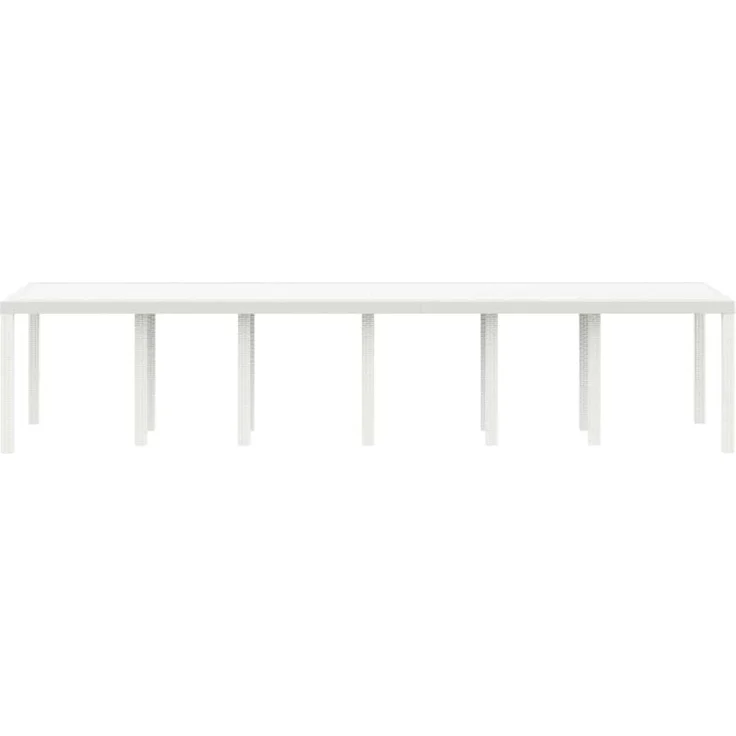 vidaXL Gartentisch Weiß 350 x 100 x 74 cm Poly-Rattan 3378526 – Bild 3