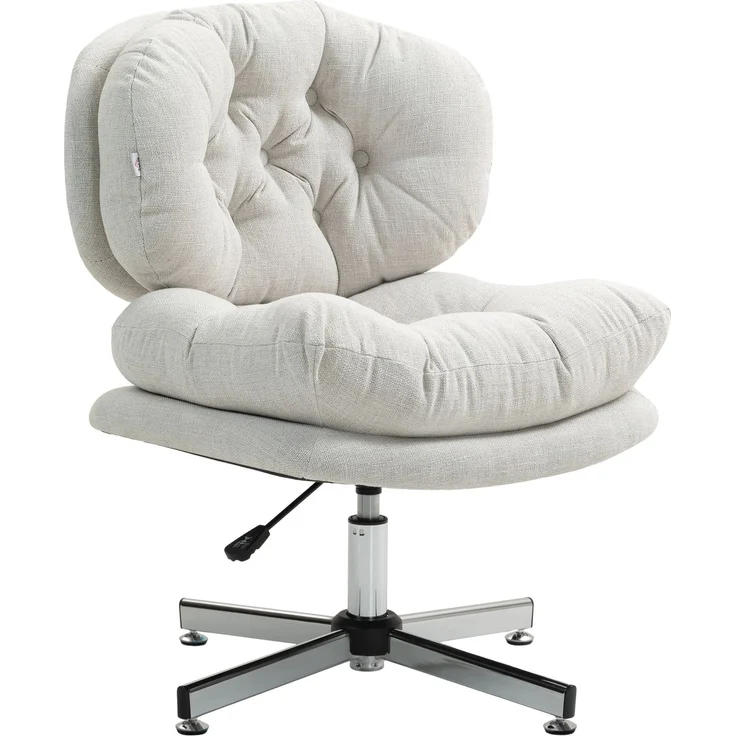 MELAYR, Bürostuhl ohne Armlehnen, 65 x 65 x 94 cm, Cremeweiß – Bild 2