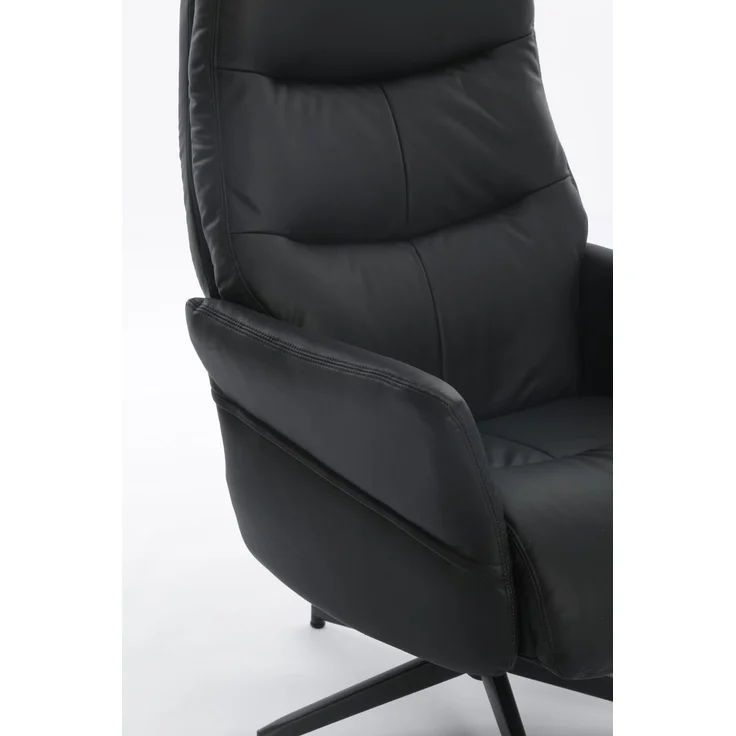gepolsteter Relaxsessel mit Hocker - dunkelgrau – Bild 2