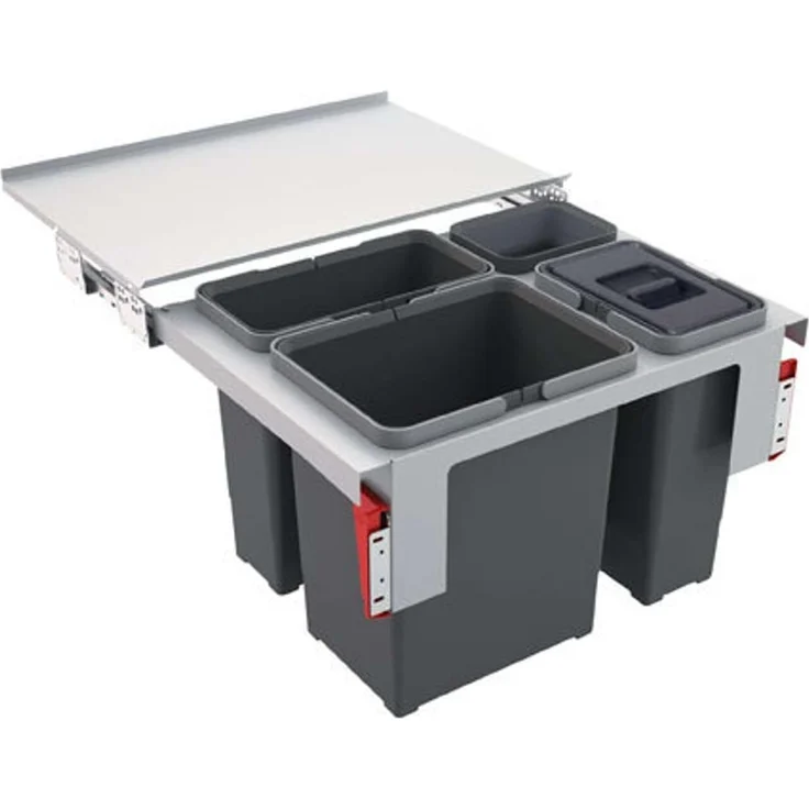 Franke Abfallsorter GARBO 60-3 Frontauszug ab 60 cm Schrankbreite / Abfalleimer / Mülleimer / Abfallsammler 38 (1x18+1x12+1x8) Liter – Bild 1