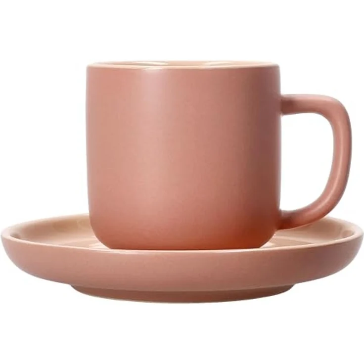 Ritzenhoff & Breker Tasse Ritzenhoff 6er Set Jasper Espressotassen mit Untertassen Puder, Steingut – Bild 5