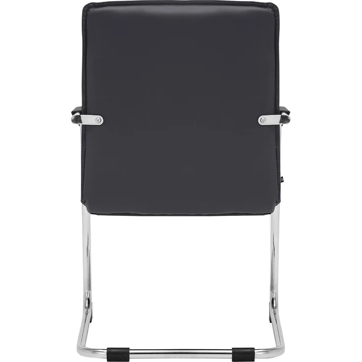 DELUKE® Besucherstuhl SEATTLE - 92x56x60cm, Schwarz Kunstleder Metall Gestell Konferenzstuhl Wartezimmerstuhl – Bild 7