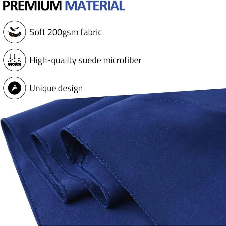 Mikrofaser Handtuch Ultra Leicht Schnelltrocknend Blau 140cm – Bild 5
