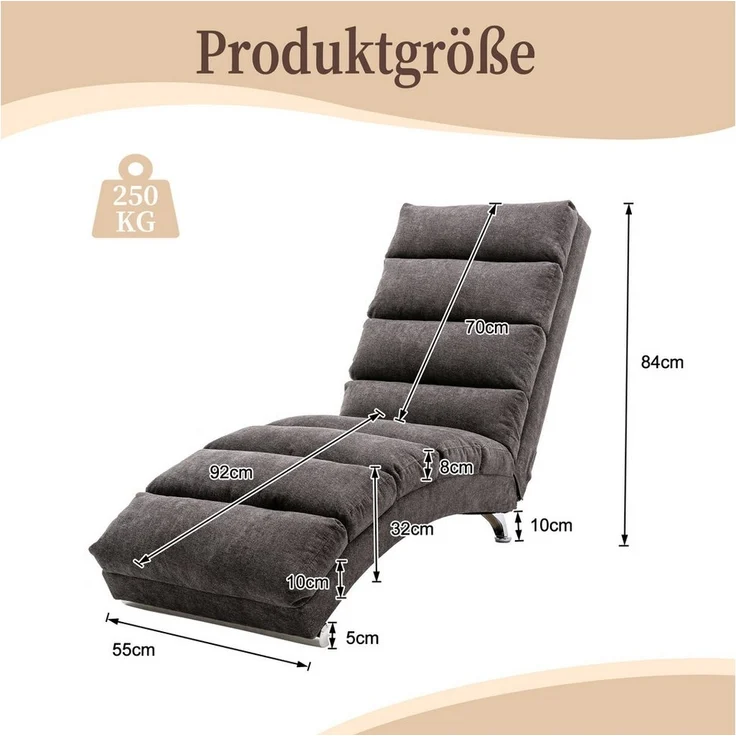 LVHOM Relaxsessel Sackleinen Massage-Liege INDOOR PREMIUM (Ergonomische Fernbedienungs-Steuerung, Sanfte Massageprogramme mit Fernbedienung, Schwerlastfähig bis 250 kg), Elektrische Entspannung mit skandinavischem Flair – Bild 2