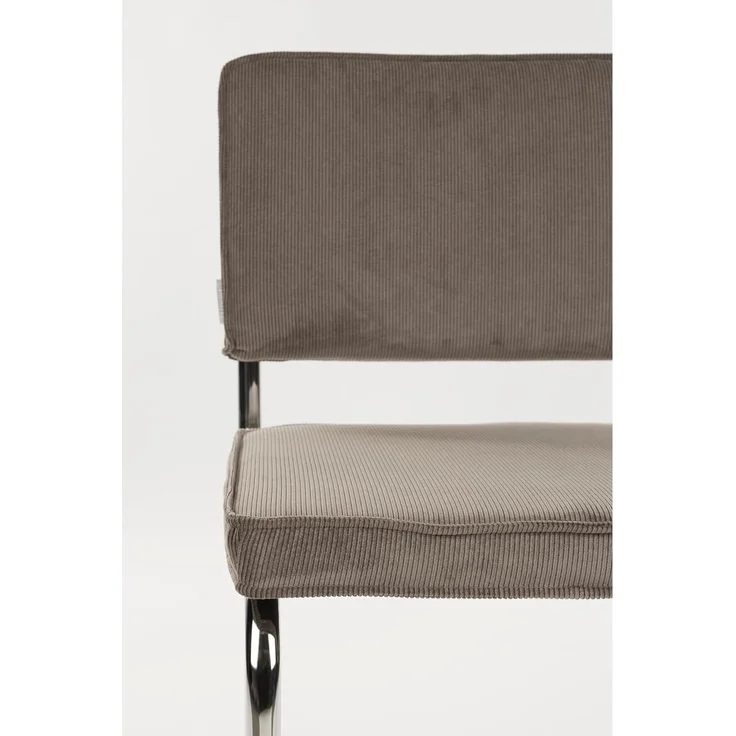Zuiver Esszimmerstuhl Ridge Kink im 2er-Set, Rib-Stoffbezug in Grau mit Stahlgestell in Silber, pro Stuhl belastbar bis 120 kg – Bild 5