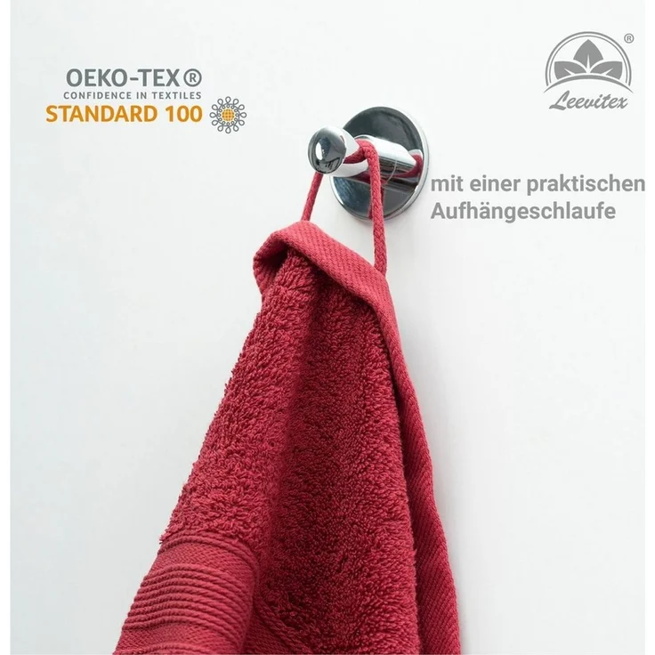 leevitex® Handtücher 4er-Set, 50 × 100 cm, aus 100% Baumwolle, Frottee (Set, 4-St), OEKO-TEX® STANDARD 100 zertifiziert und hochwertig verarbeitet – Bild 3