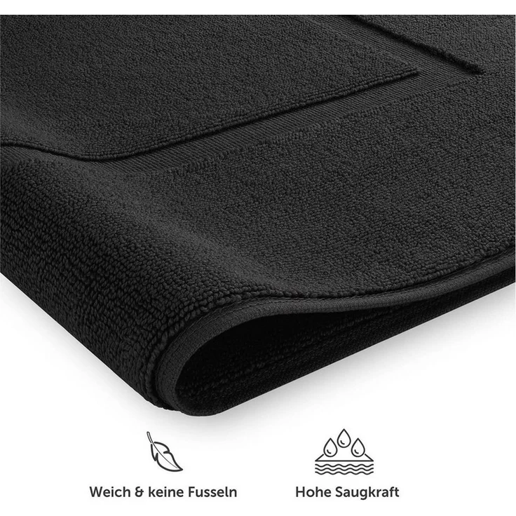 Blumtal Badematte Premium Badezimmerteppich Terry - schnell trocknend & strapazierfähig, Oeko-Tex zertifiziert, 100% Baumwolle, 50x80 cm, Baumwolle, Rechteckig, 2 teilig – Bild 4