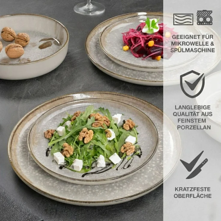 Moritz & Moritz Tafelservice BLOSSOM Geschirrset 48tlg (48-tlg), 12 Personen, Porzellan, Spülmaschinengeeignet – Bild 3