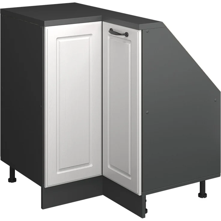 Eck-Küchenschrank für Dachschrägen R-Line Weiß Landhaus 75.6 cm mit 1 Tür Vicco – Bild 1