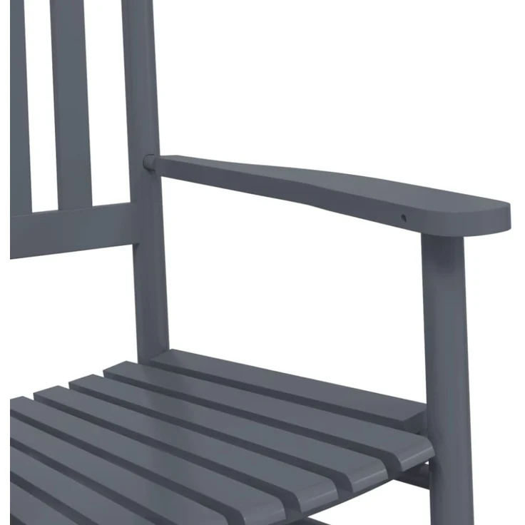 vidaXL Schaukelstühle mit Gebogenen Sitzen 2 Stk. Grau Pappelholz 3281589 – Bild 5