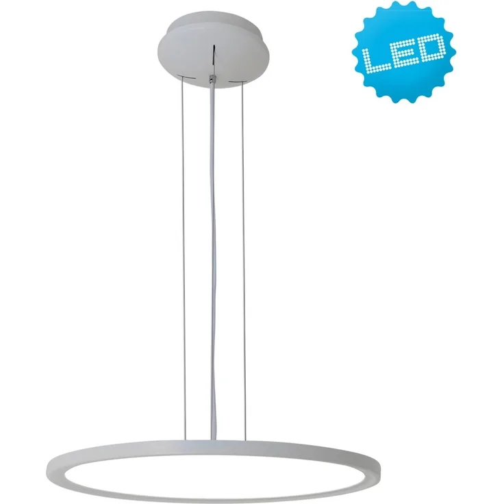 LED Hängeleuchte flach weiß Näve Frisbee 40cm 1700lm 3000K