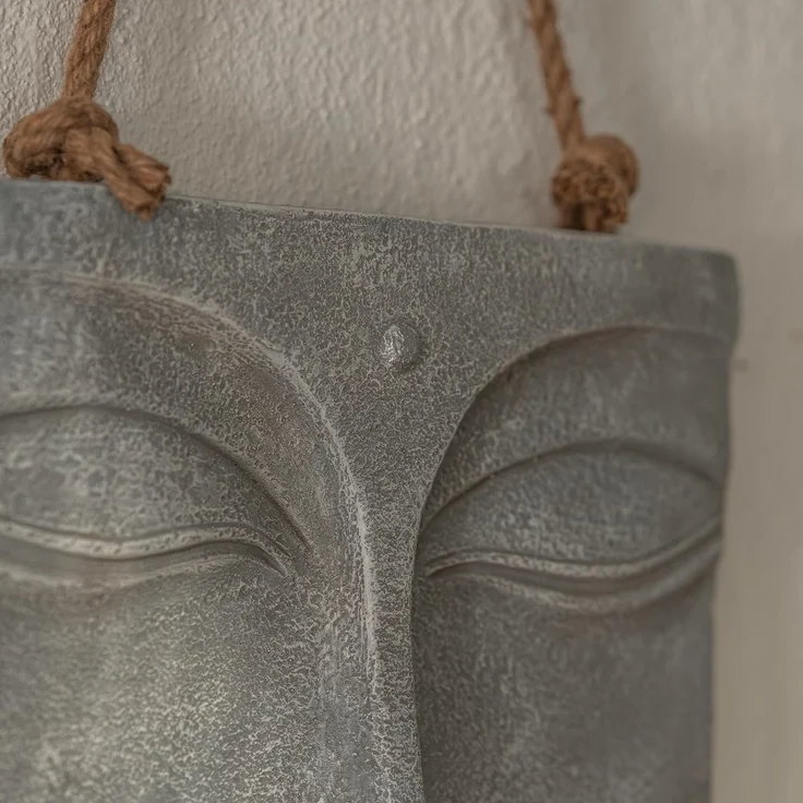 K&L Wall Art Wanddekoobjekt Buddha Wandskulptur Steinoptik asiatische Feng Shui Deko 3D Wandfigur (Buddha Wandbild), mit Seilaufhängung – Bild 4
