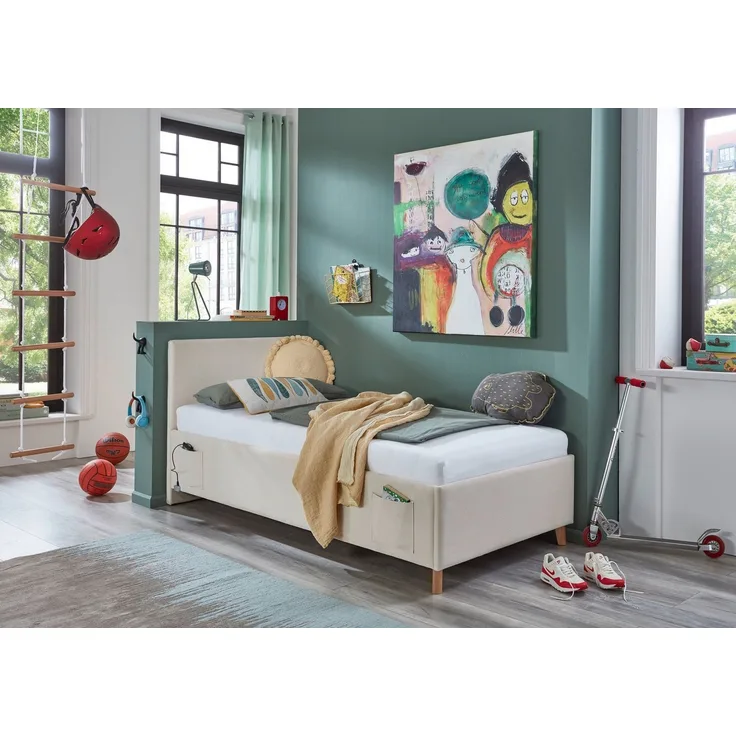 meise.möbel Kinderbett COOL, Polsterbett wahlweise mit Bettkasten, Jugendbett inkl. USB-Anschluss