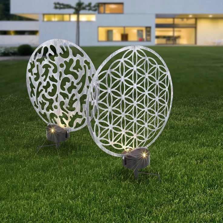 Solarleuchte Garten Rund 30 cm Solarlampe Außen Leuchte Solar mit Pflegetuch – Bild 7