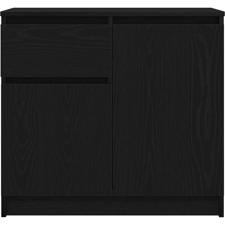 vidaXL Sideboard mit Schublade Schwarz Eichen-Optik 71x35x65 cm 861599 – Bild 5