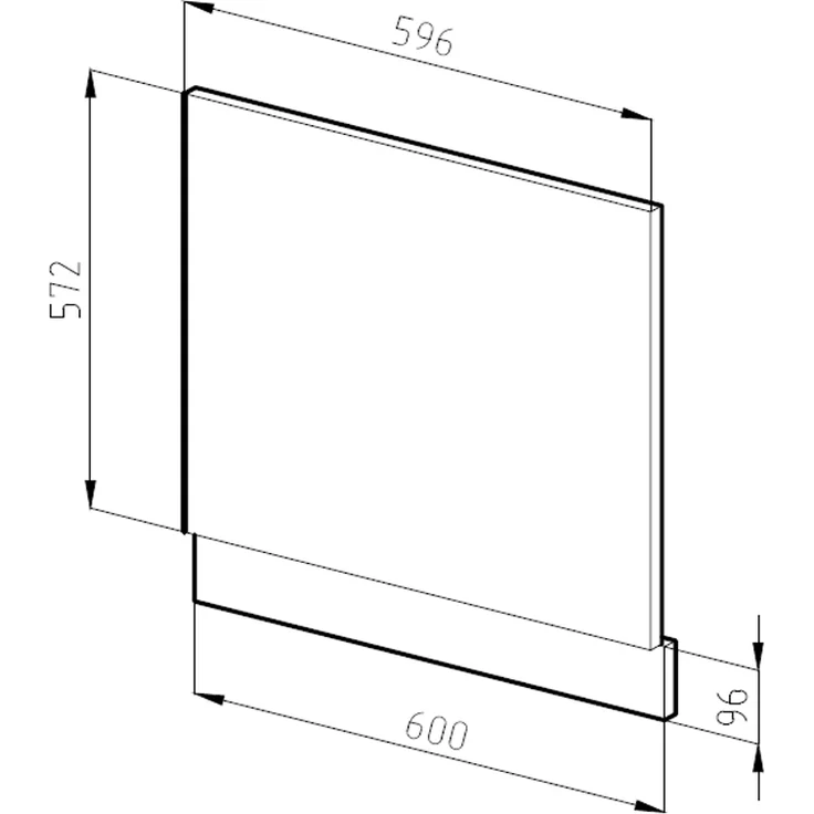 Frontblende R-Line Anthrazit Landhaus 60 cm ohne Arbeitsplatte Vicco – Bild 2