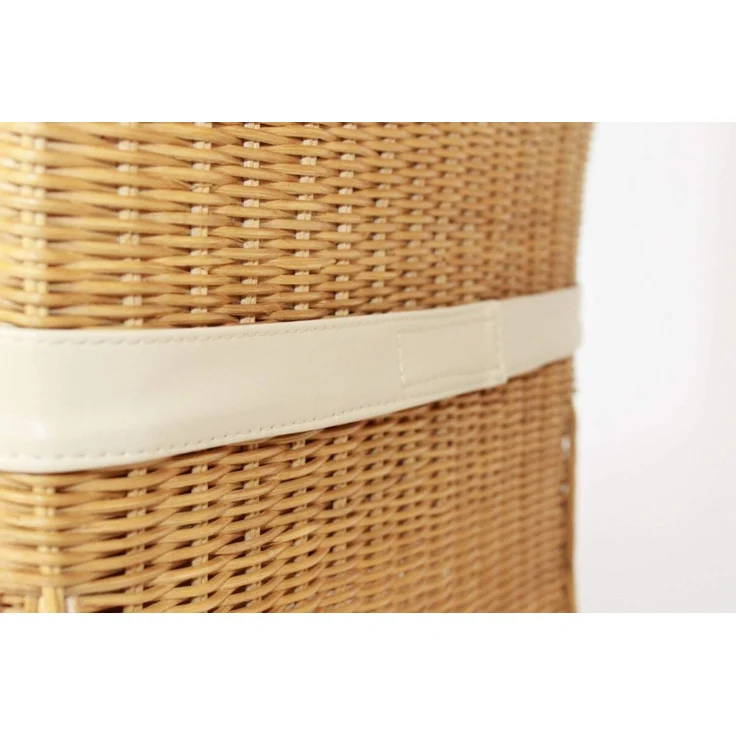 SEDEX 2x Sitzpolster Larissa Kunstleder Beige für Rattan und Loomstühle – Bild 3