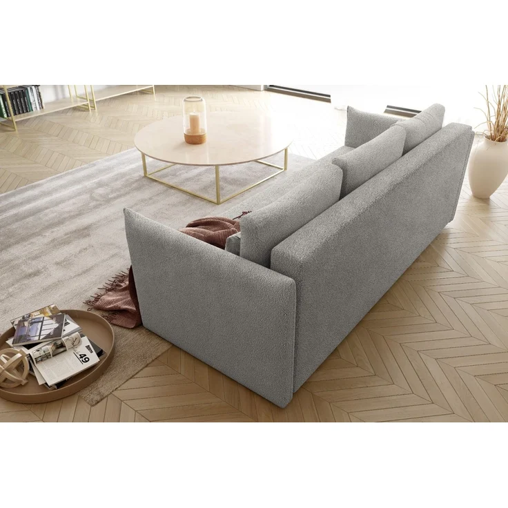 Wohnero 24 Bianca Premium Schlafsofa 207x93 cm mit Bettkasten & Schlaffunktion – 191x142 cm Liegefläche, 3-Sitzer Design Sofa - Braun – Bild 3