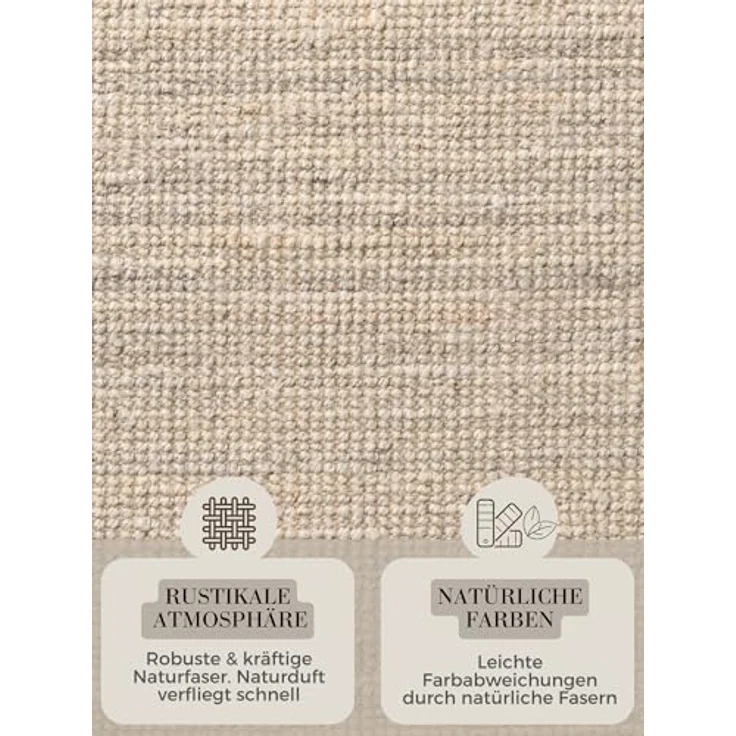 HANSE Home Teppich Jaipur Juteteppich, als Läufer und in Rund, rechteckig, Höhe: 10 mm, 100% Naturfaser, Wohnzimmer, Esszimmer, Schlafzimmer, GRS – Bild 4