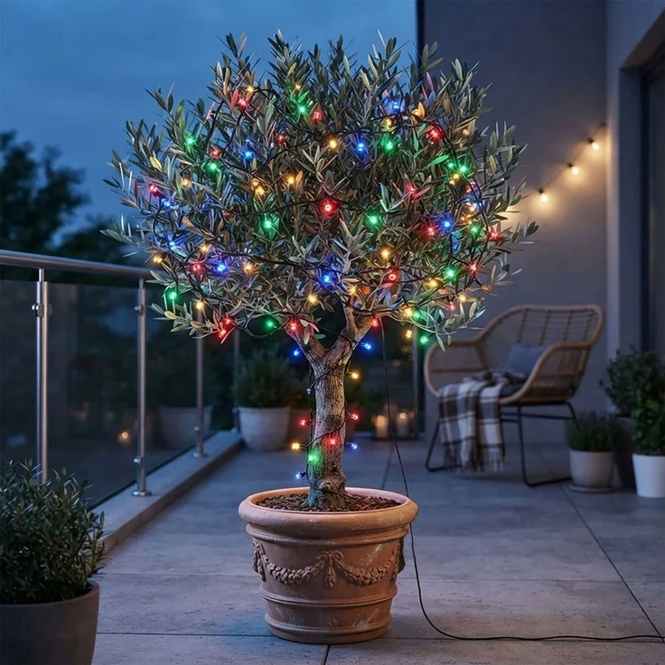 Spetebo Lichterkette LED Weihnachts Lichterkette bunt - 80 LED, 80-flammig – Bild 3