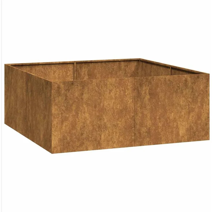 vidaXL Pflanzkübel Rostig 100x100x40 cm Wetterfester Stahl 860821 – Bild 1