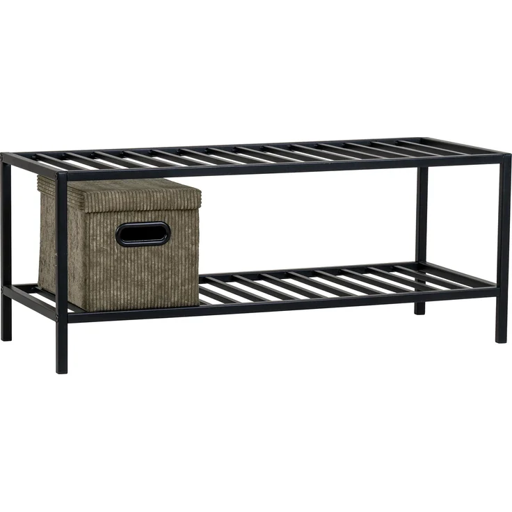 House Nordic Schuhregal, 2 Einlegeböden, schwarzes Stahlgestell, 79x34 cm – Bild 4
