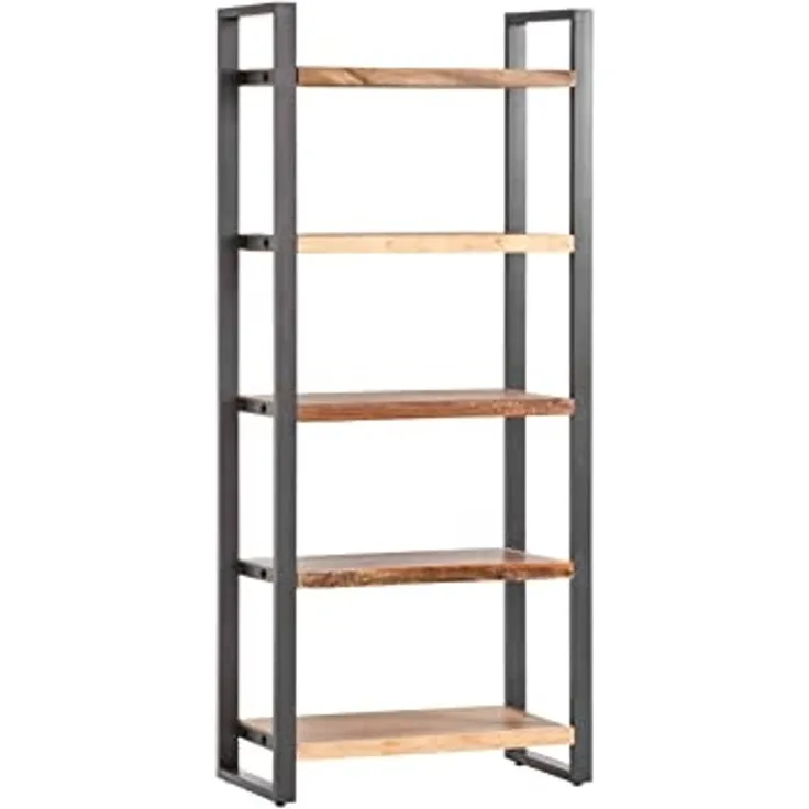 massivum Wakefield Bücherregal Holz-Metall 80x185x40 cm mehrfarbig Regal Standregal Wandregal Wohnzimmer Flur Büro Dekoregal