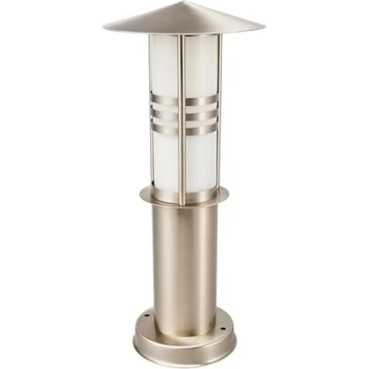 Lindby Außen-Stehlampe Erina, Edelstahl Alu IP44, 1x23 W