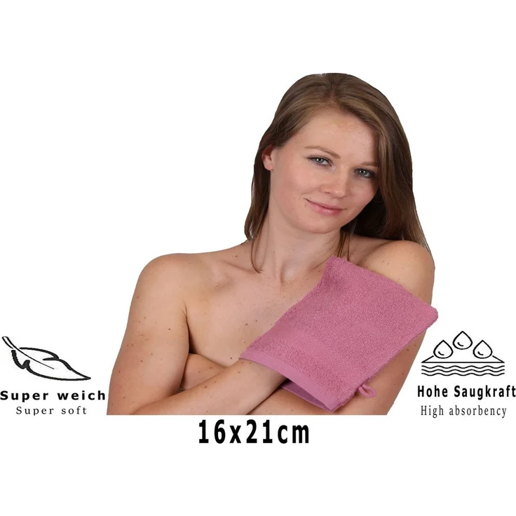 Betz Waschhandschuh 10-tlg. PREMIUM Größe 16 cmx21 cm, Baumwolle (Set, 10-St), 100% baumwolle – Bild 4