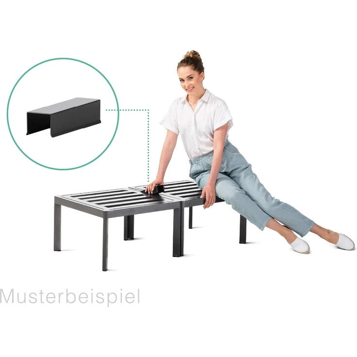 Sieger Lugo Lounge Basis - inkl. 1x Rücken- / Seitenelement + 1x Verbindungselement Einzelteil des Loungesets Lugo, Aluminium Eisengrau, 60 x 36 x 60 – Bild 12