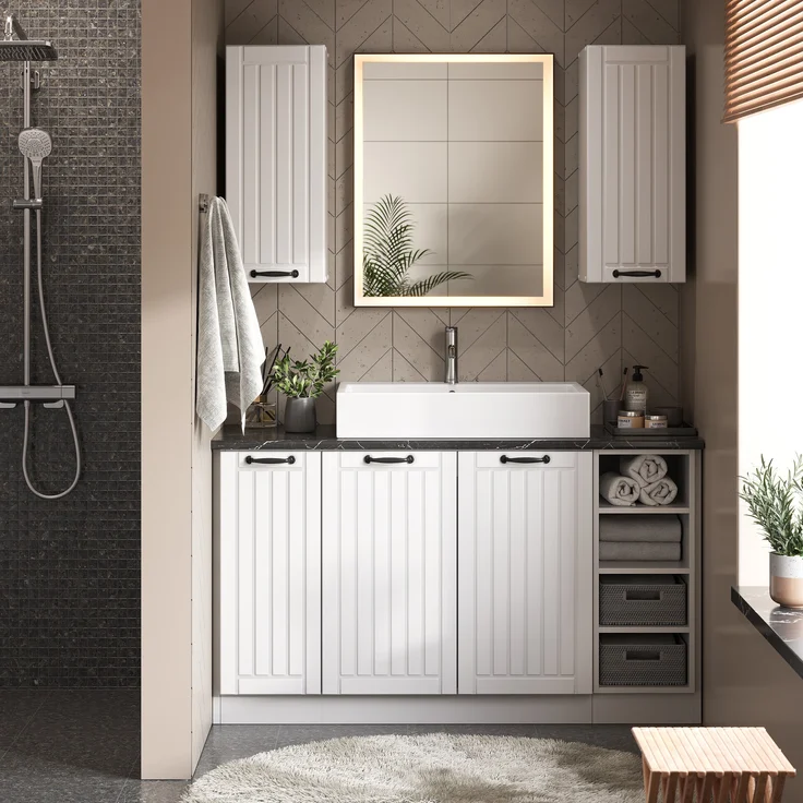 Badschrank Fame-Line Grün-Gold Landhaus 50 x 72 cm Vicco – Bild 4