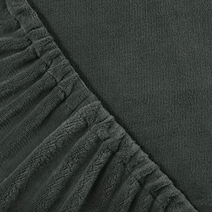 aqua-textil Spannbettlaken Feelwell Spannbettlaken Fleece 90x200-100x200 cm anthrazit, Coral-Fleece, Mikrofaser, (1 Stück), bügelfrei,flauschig,für herkömmliche Matratzen,kuschelweich – Bild 4