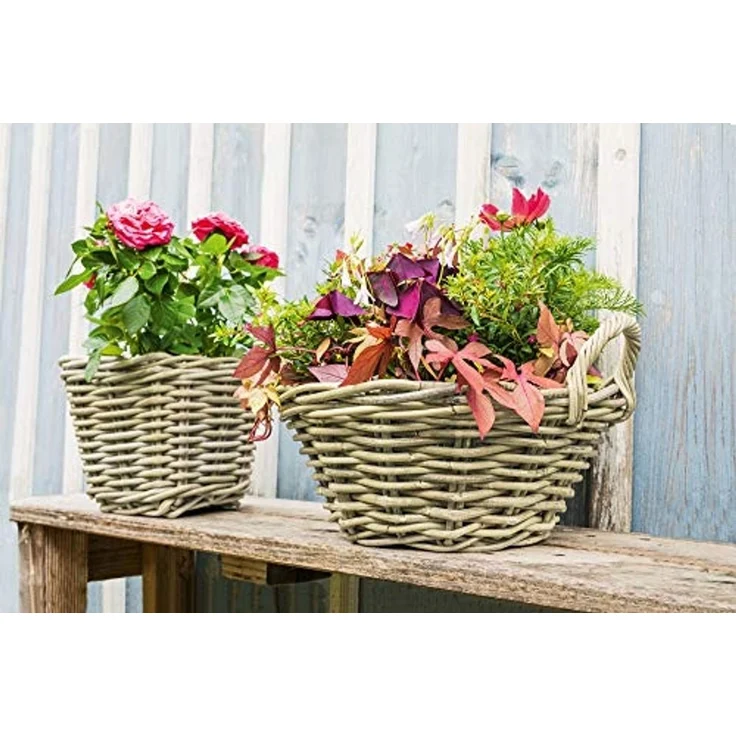 Pflanzer "Rattan" klein Blumenkasten Pflanzkorb Pflanzschale Blumentopf – Bild 6