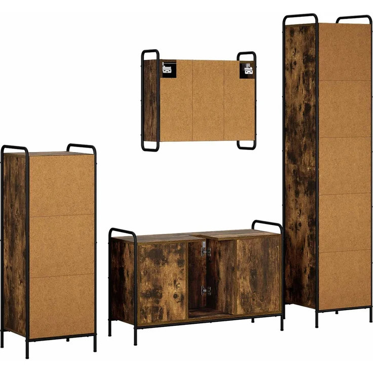 vidaXL Badezimmerschrank-Set 4 stk. Räuchereiche 40 x 36 x 181 cm 3444635 – Bild 8
